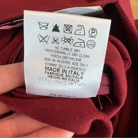 Stella McCartney Burgundy Long Sleeve Sheath Dress Minimalist Designer Sz 44(12) - Picture 9 of 14